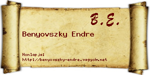 Benyovszky Endre névjegykártya