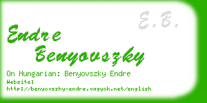 endre benyovszky business card
